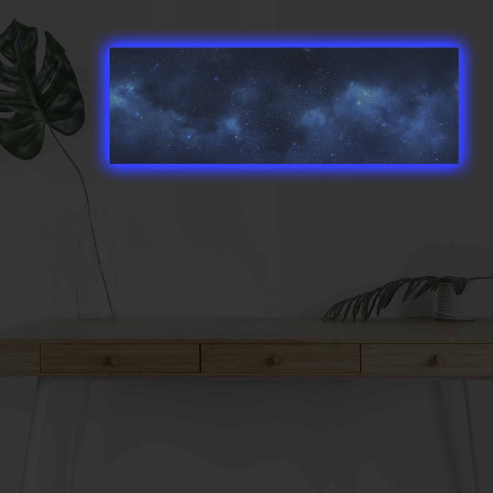 Wallity Cuadro Decorativo en Lienzo Iluminado con LEDs 30 x 90 cm